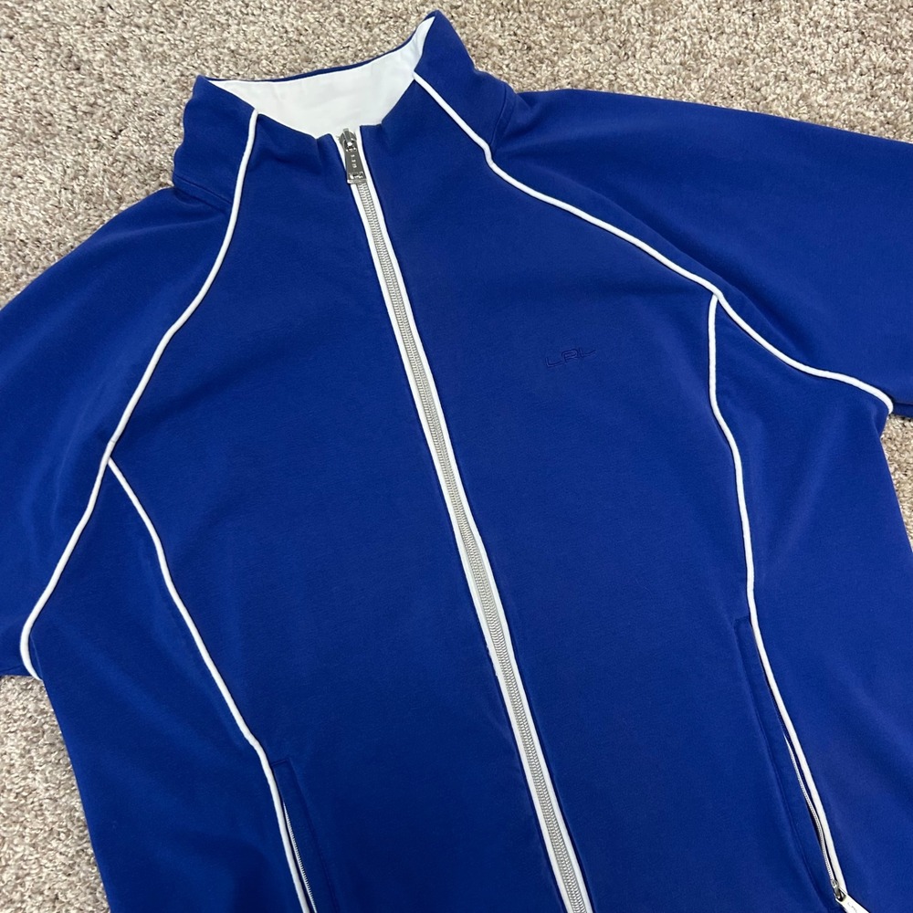 Lauren Ralph Lauren Women's Blue Full Zip Track Jacket LRL Active Stretch XL